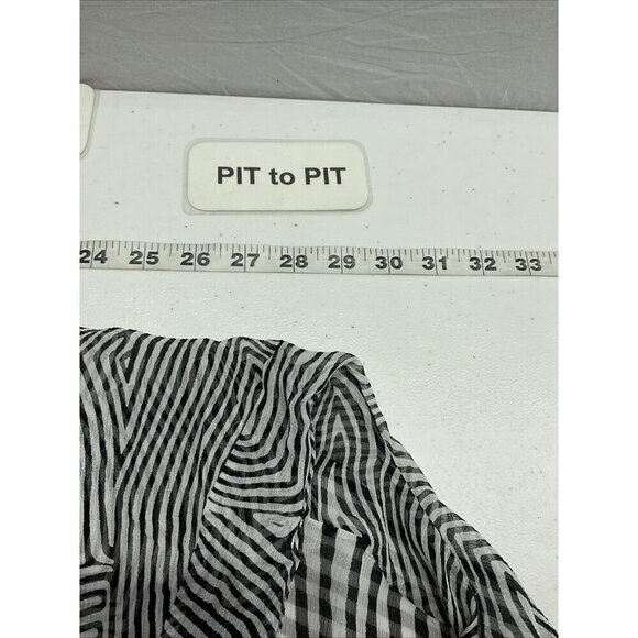 Isabel Marant Etoile Black Striped sheer 3/4 sleeve silk top Blouse sz 42 us MED - Picture 9 of 14